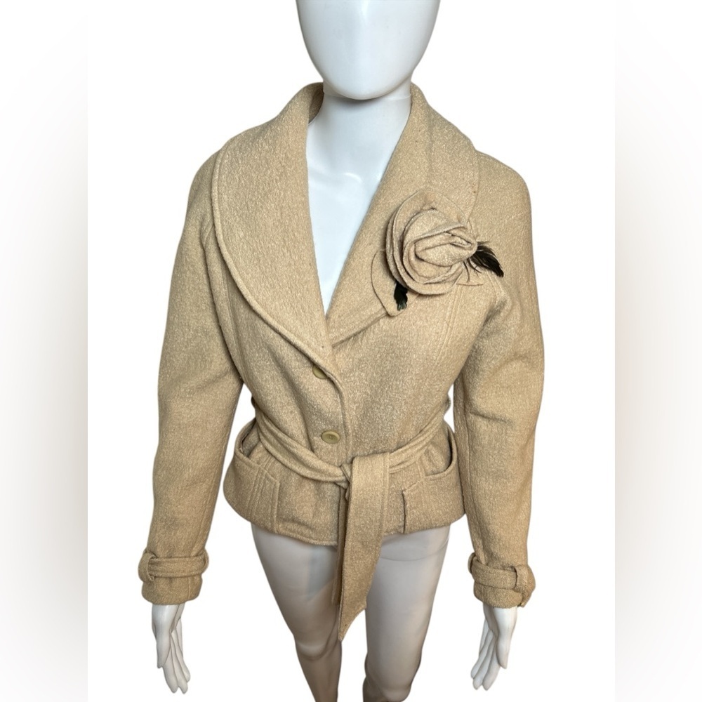Alberta Castillo vintage Cream Women's Jacket with Floral Detail